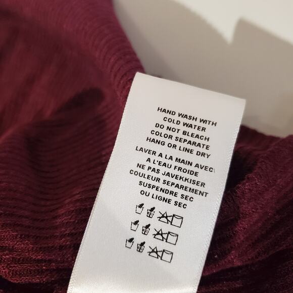 Eri + Ali Anthropologie NWT Tallie Distressed Peplum Thermal Top Womens Size L - Picture 10 of 11